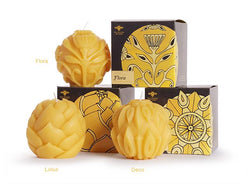 Artisan Beeswax Candles - Lotus, Flora, and Deco