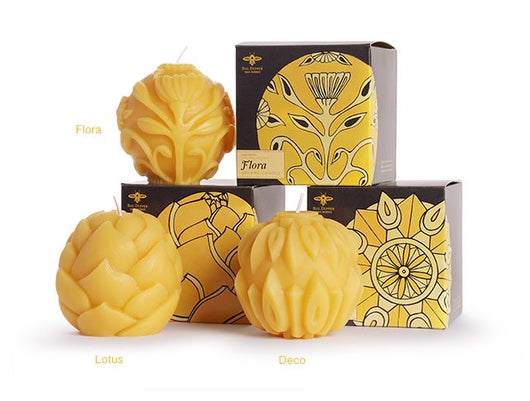 Artisan Beeswax Candles - Lotus, Flora, and Deco